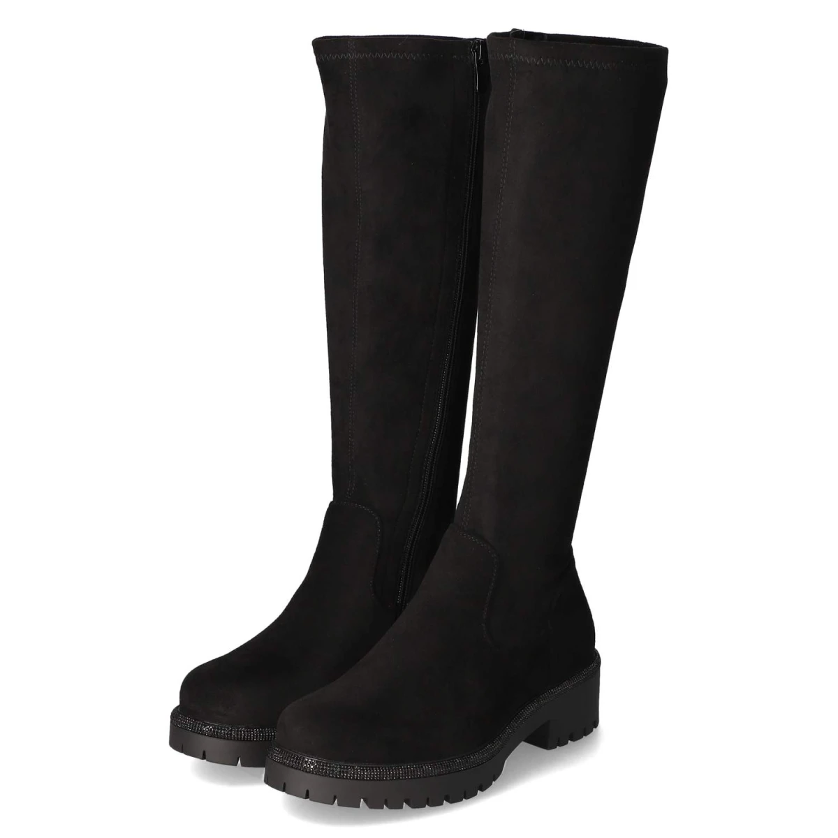 Stiefel - Black micro/ stones