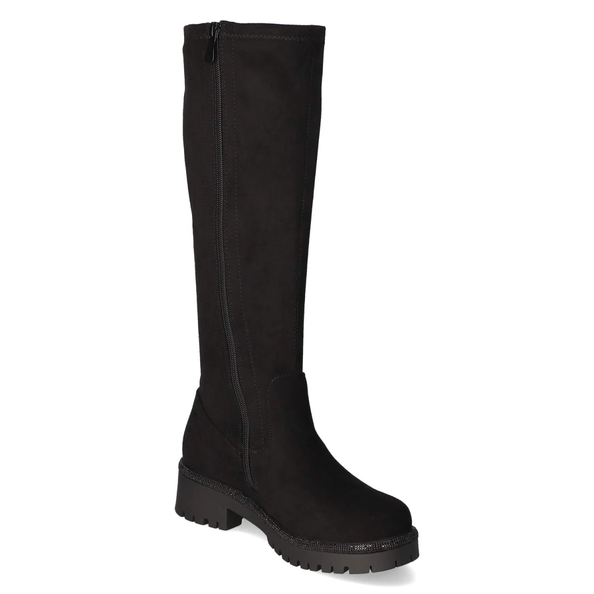 Stiefel - Black micro/ stones