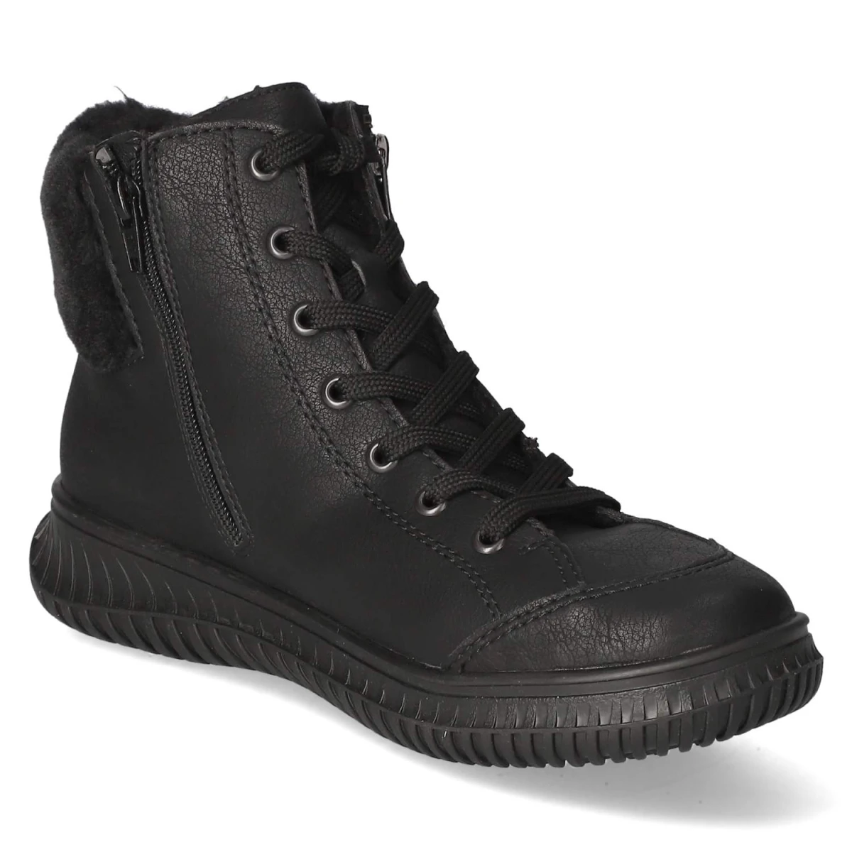 Schnürstiefeletten - schwarz