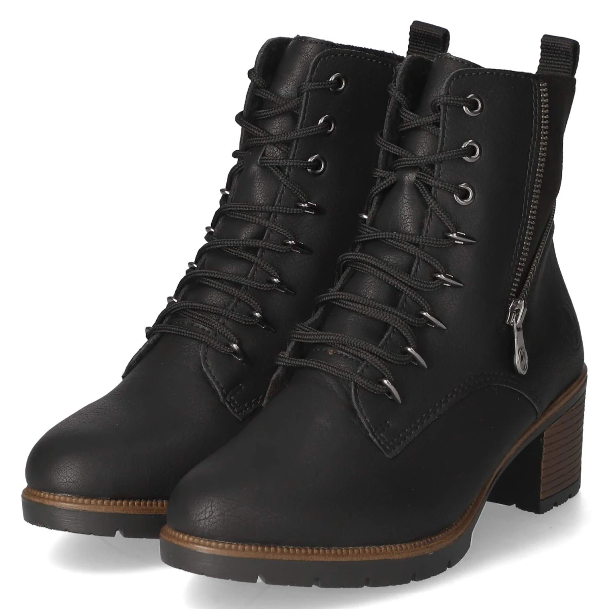 Schnürstiefeletten - schwarz