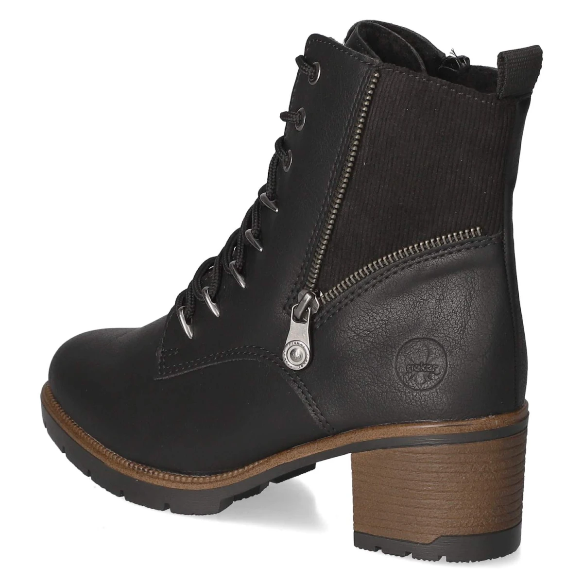 Schnürstiefeletten - schwarz