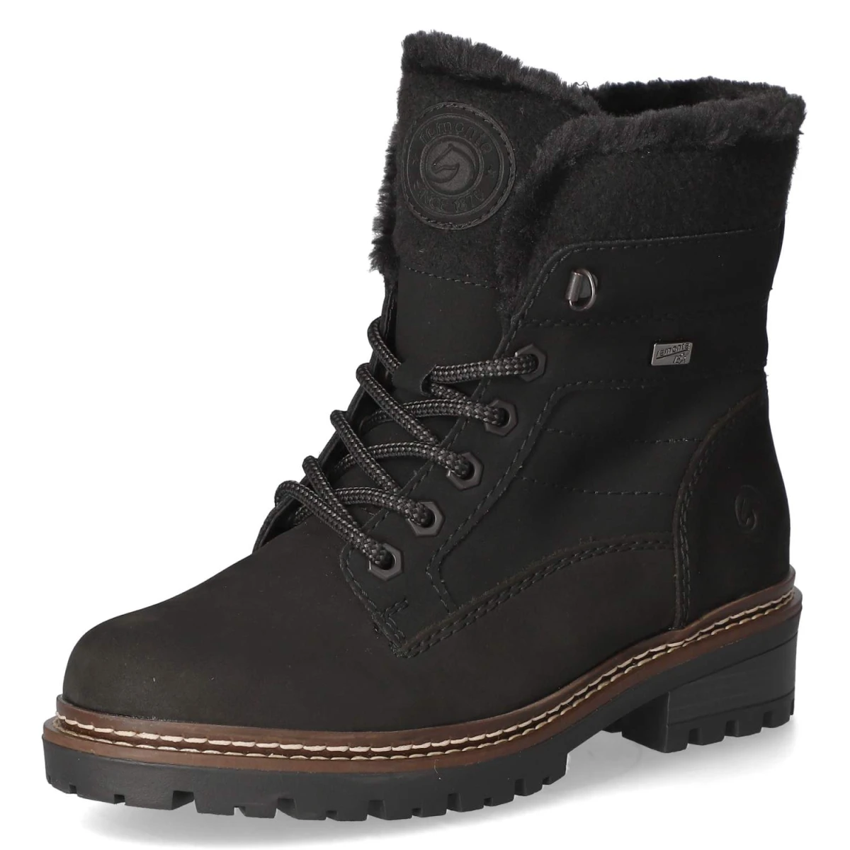 Schnürstiefeletten - schwarz