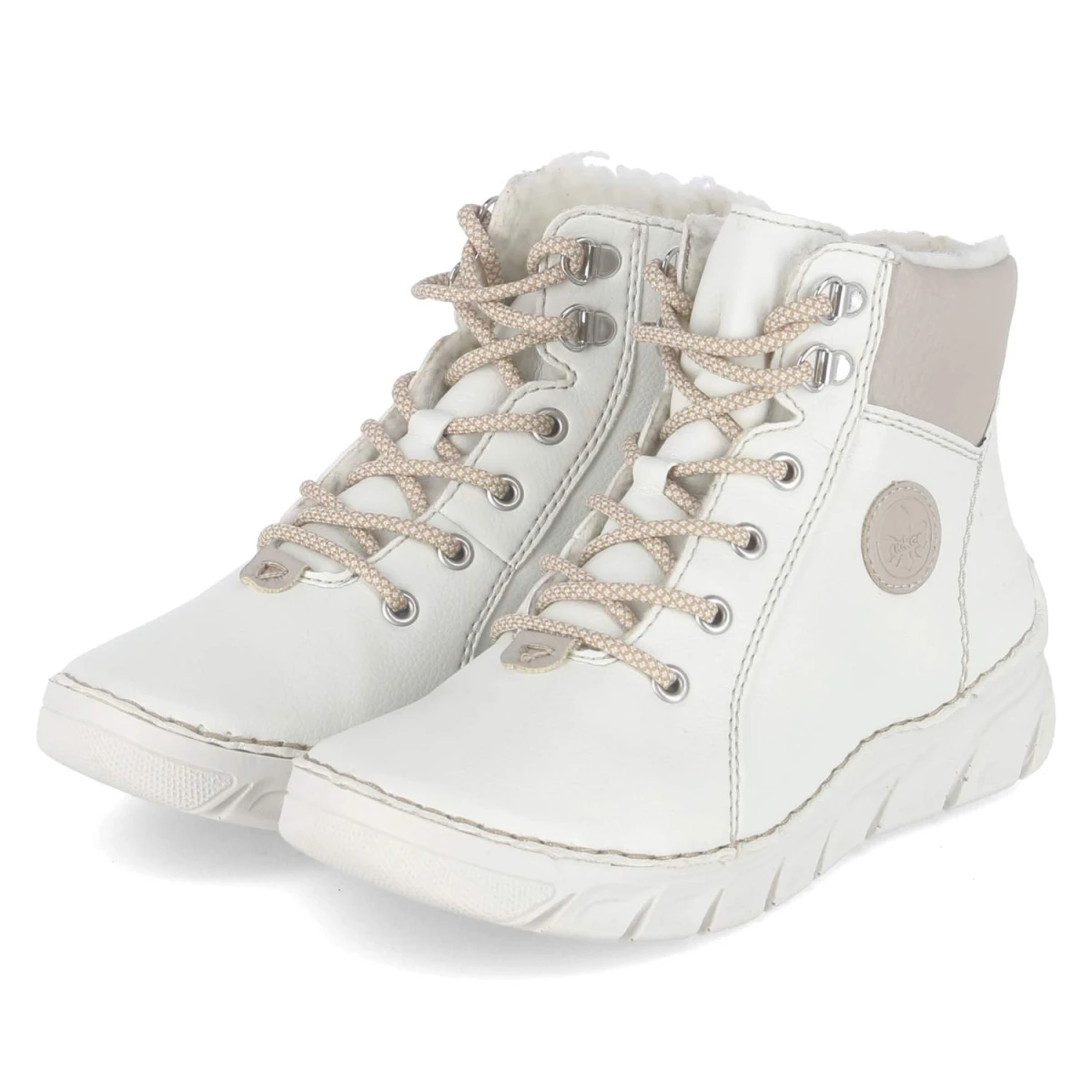 Schnürstiefeletten - weiss