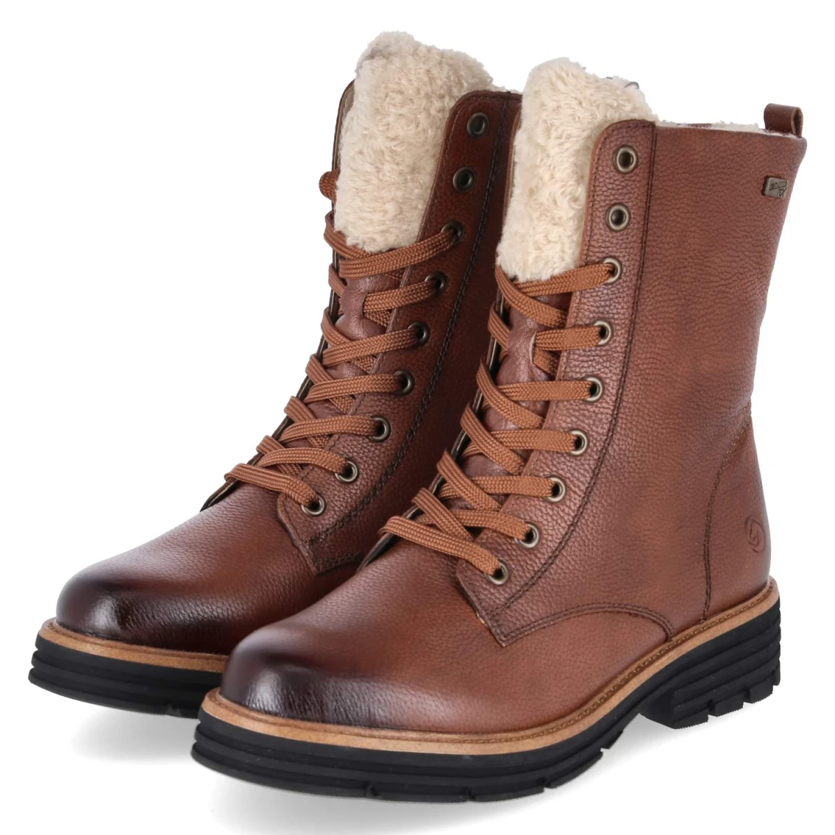 Schnürstiefeletten - braun kombi