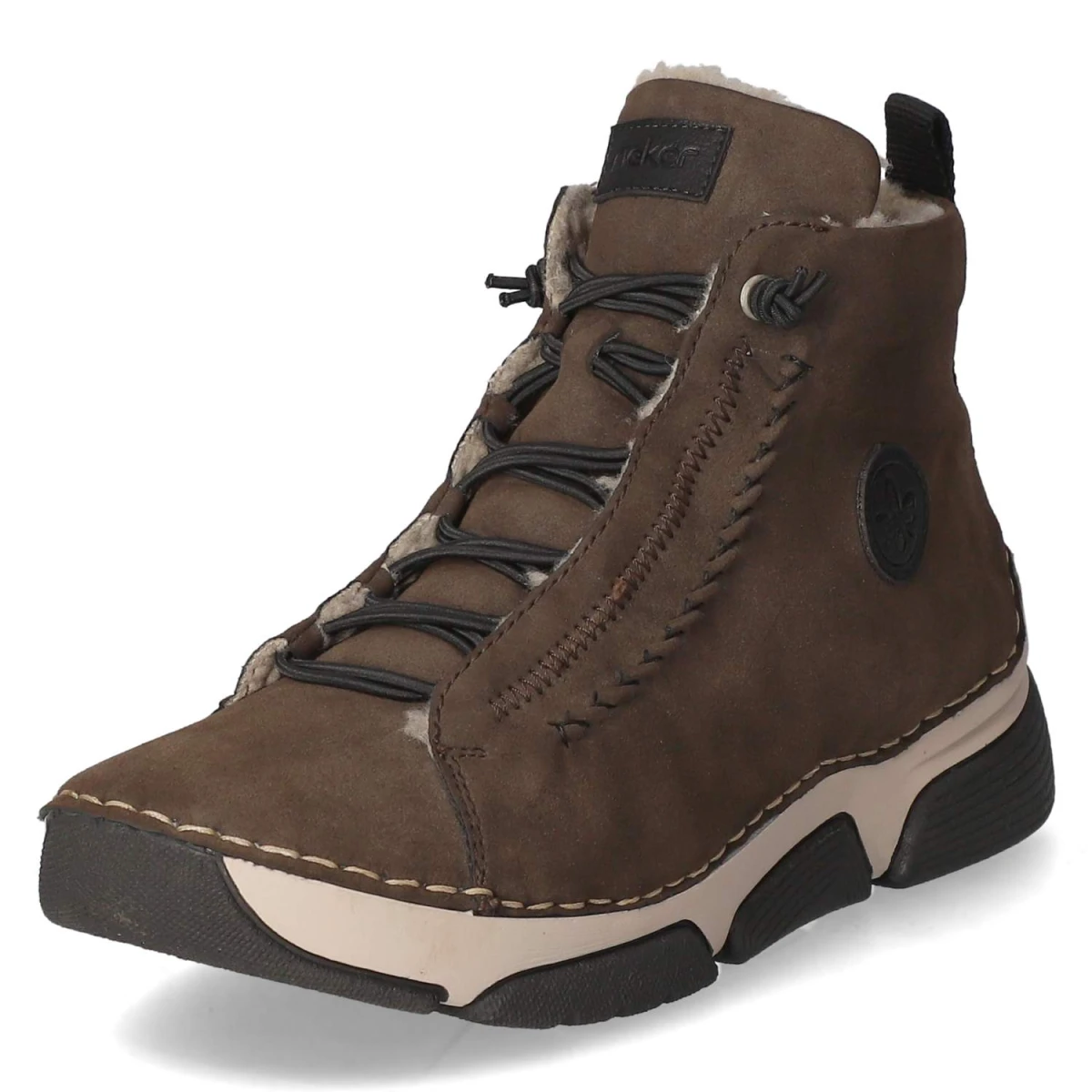 Schnürstiefeletten - BRAUN