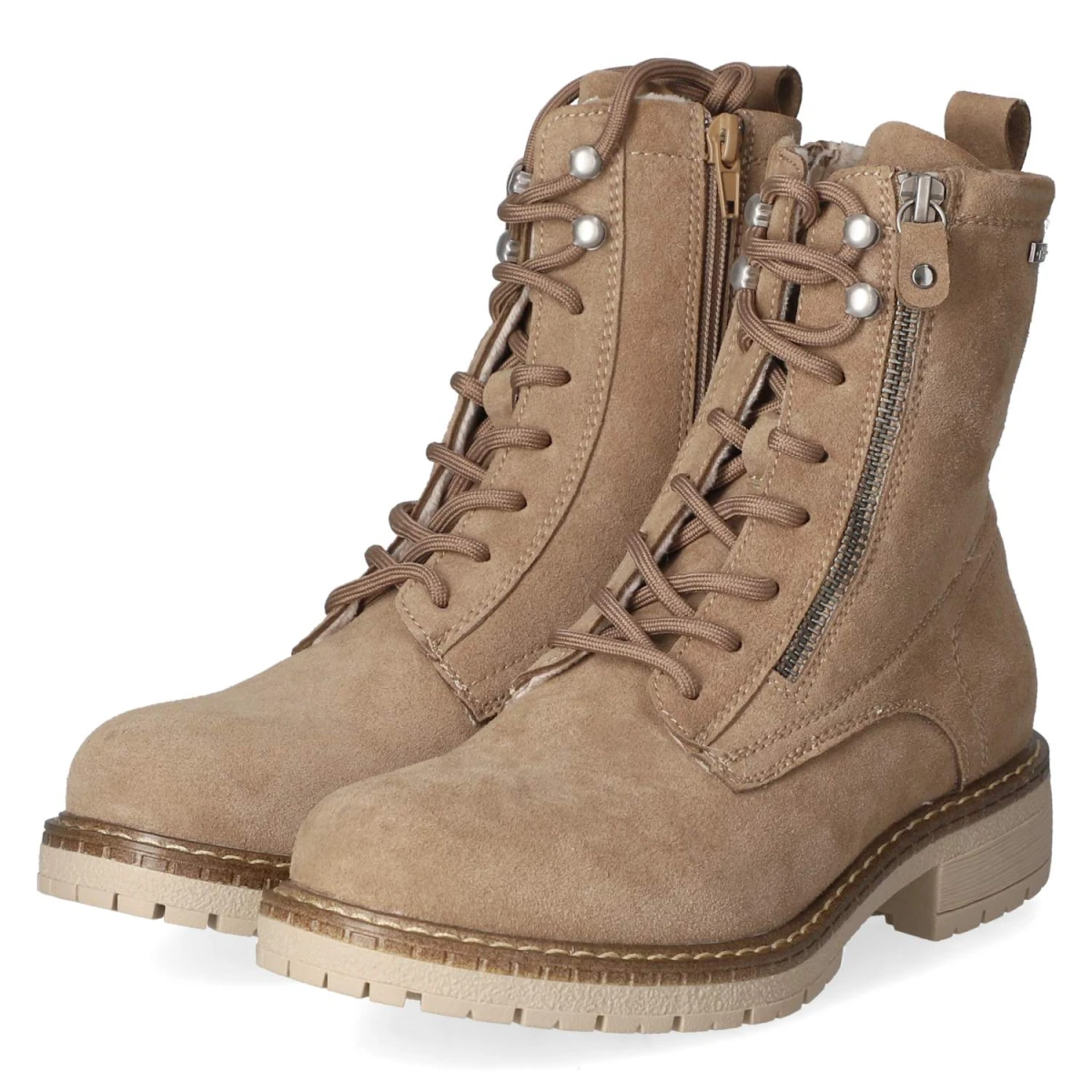 Schnürstiefeletten - taupe