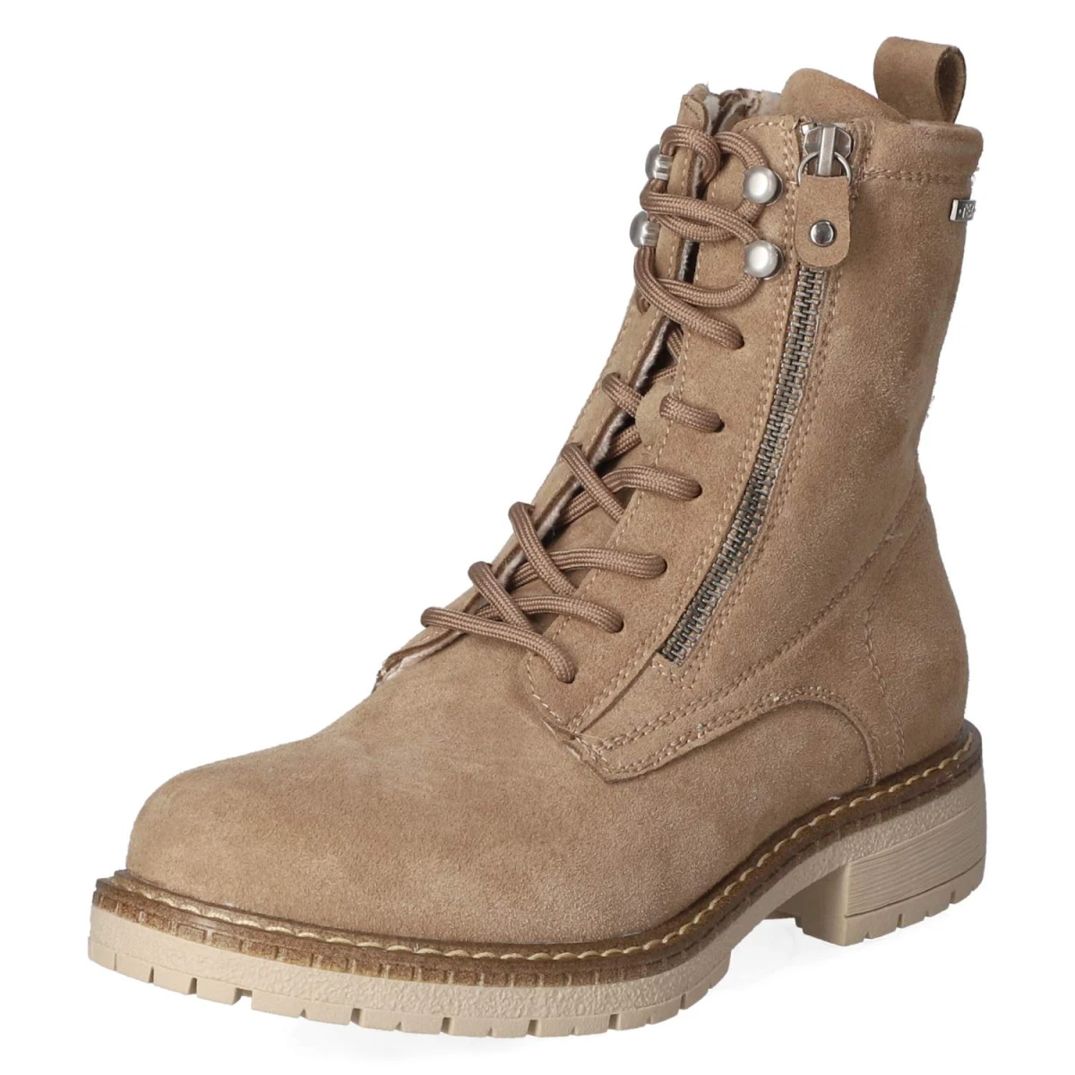 Schnürstiefeletten - taupe