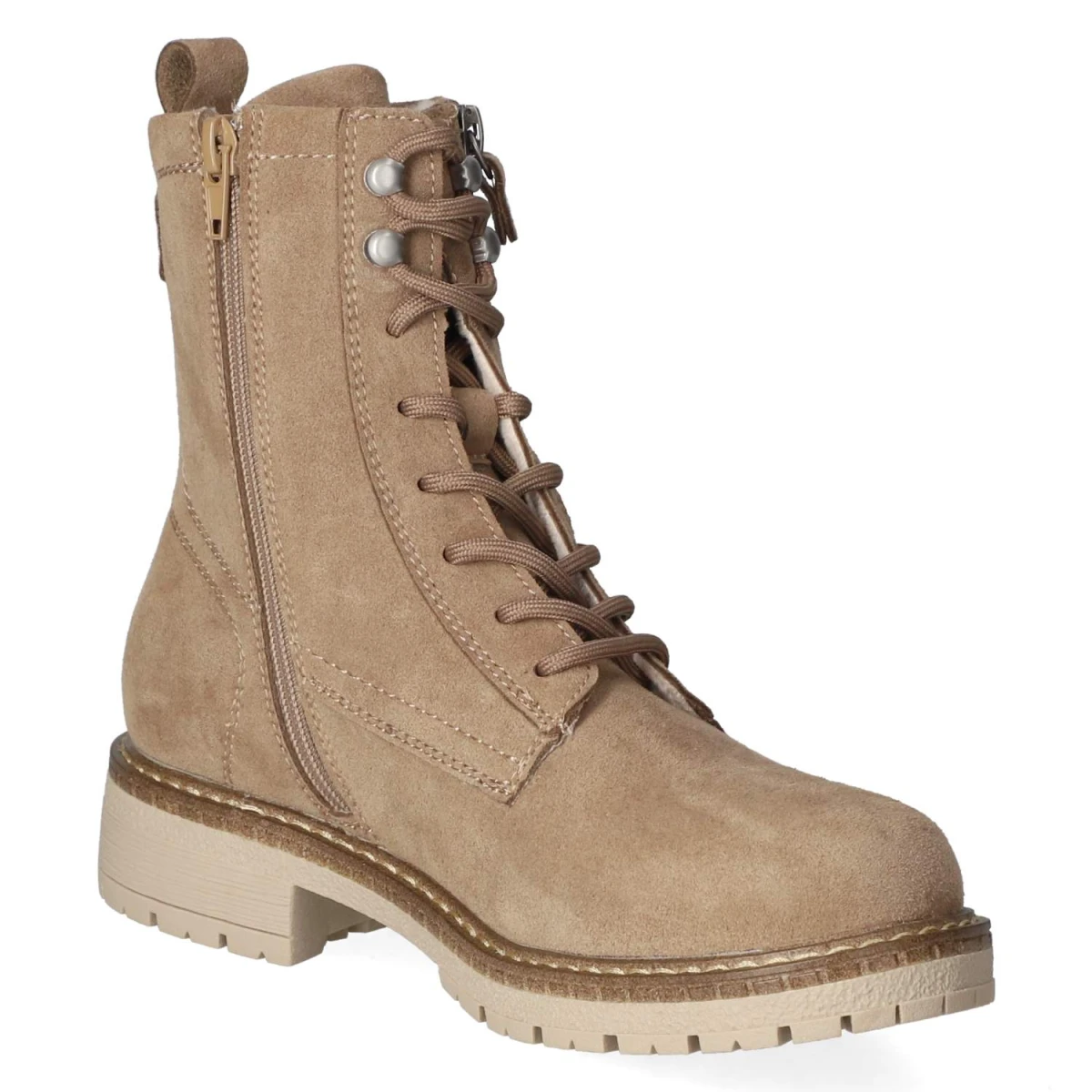 Schnürstiefeletten - taupe