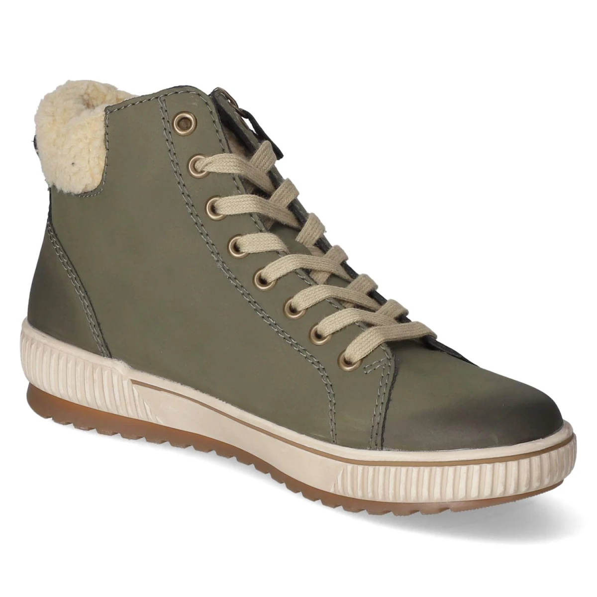 Schnürstiefeletten - grün kombi