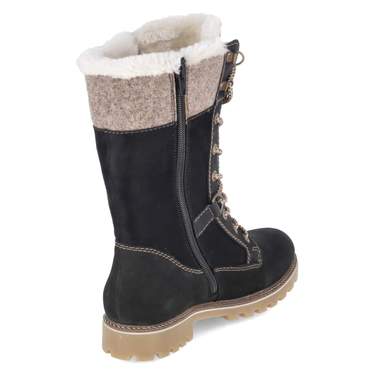 Schnürstiefel - schwarz kombi