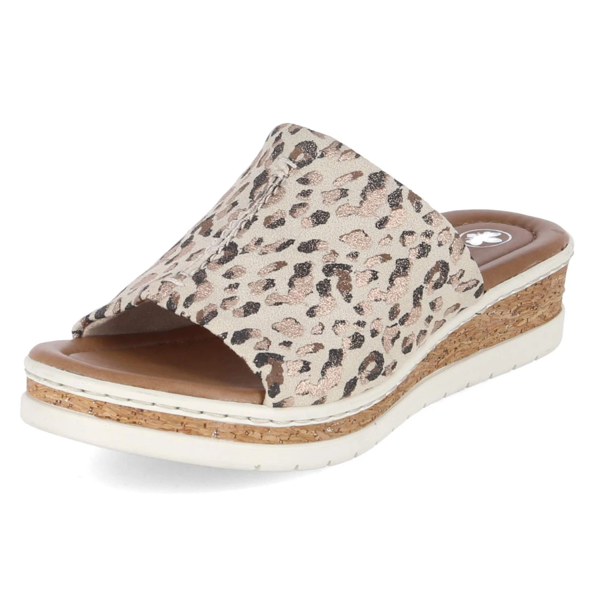 Pantoletten - beige kombi