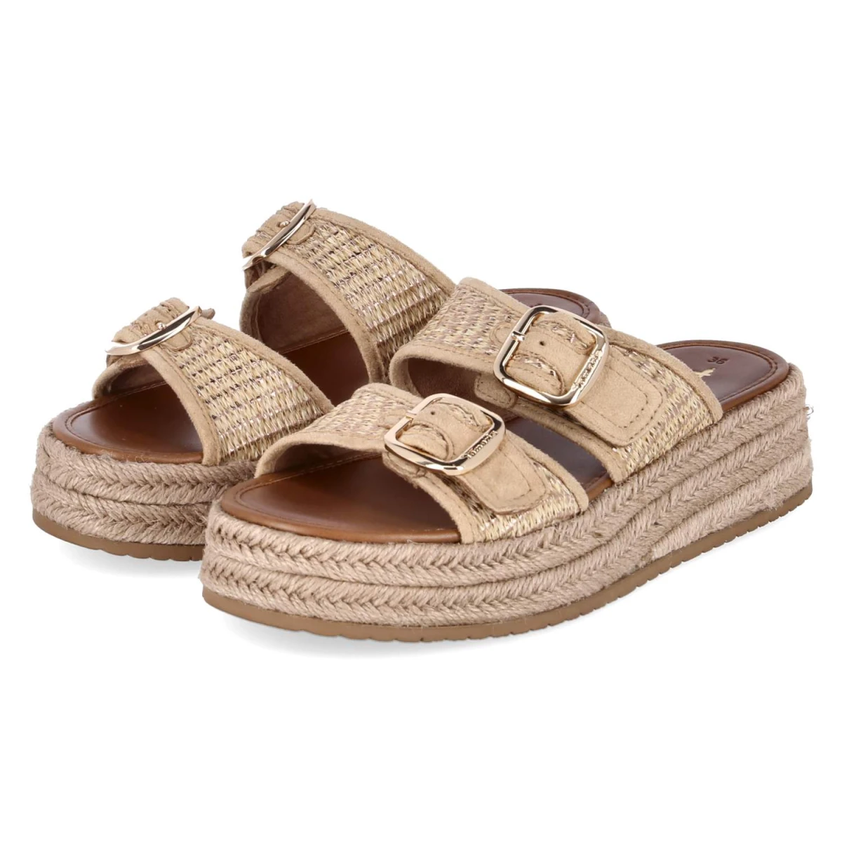 Espadrille-Pantoletten - LIGHT GOLD