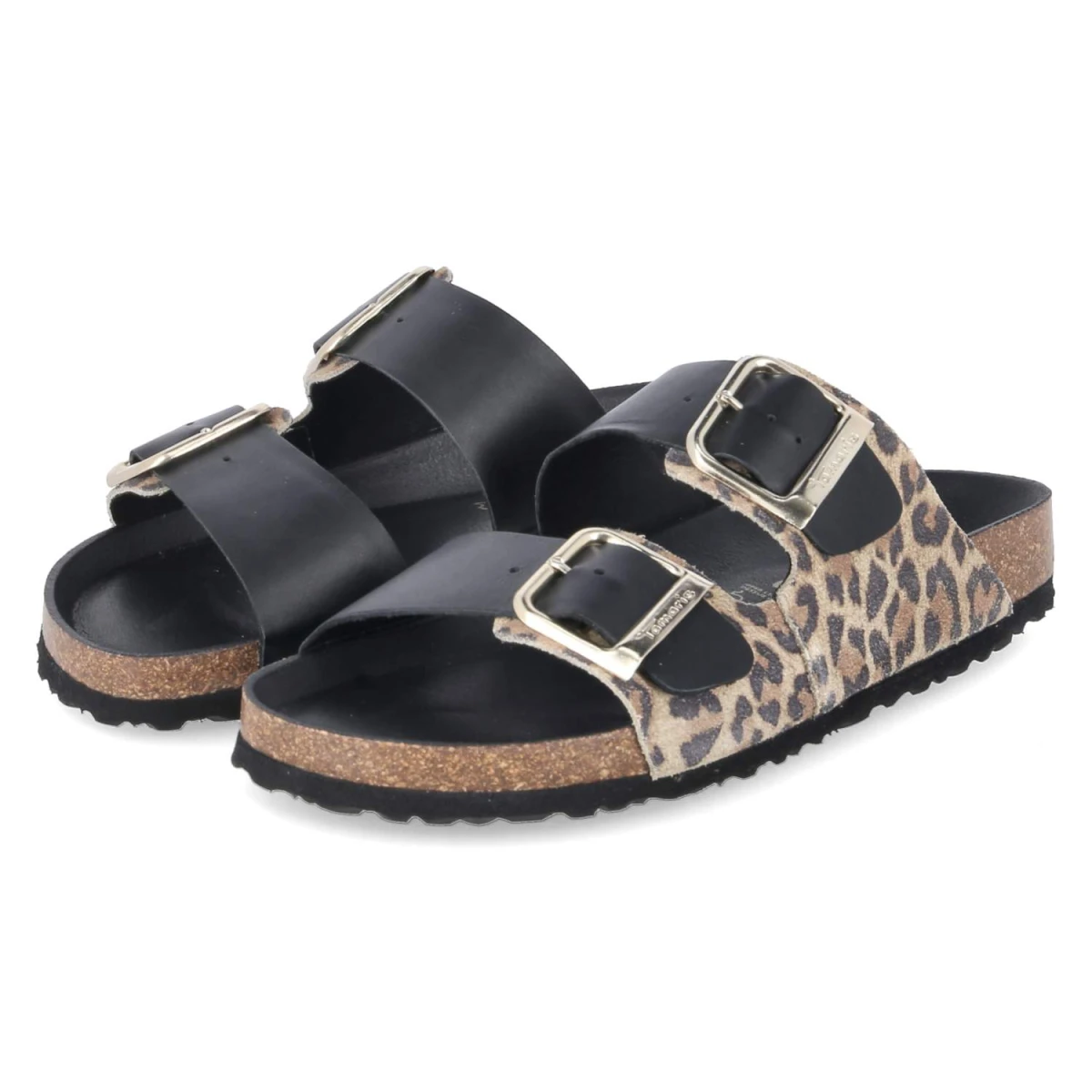 Pantoletten - black/leopard