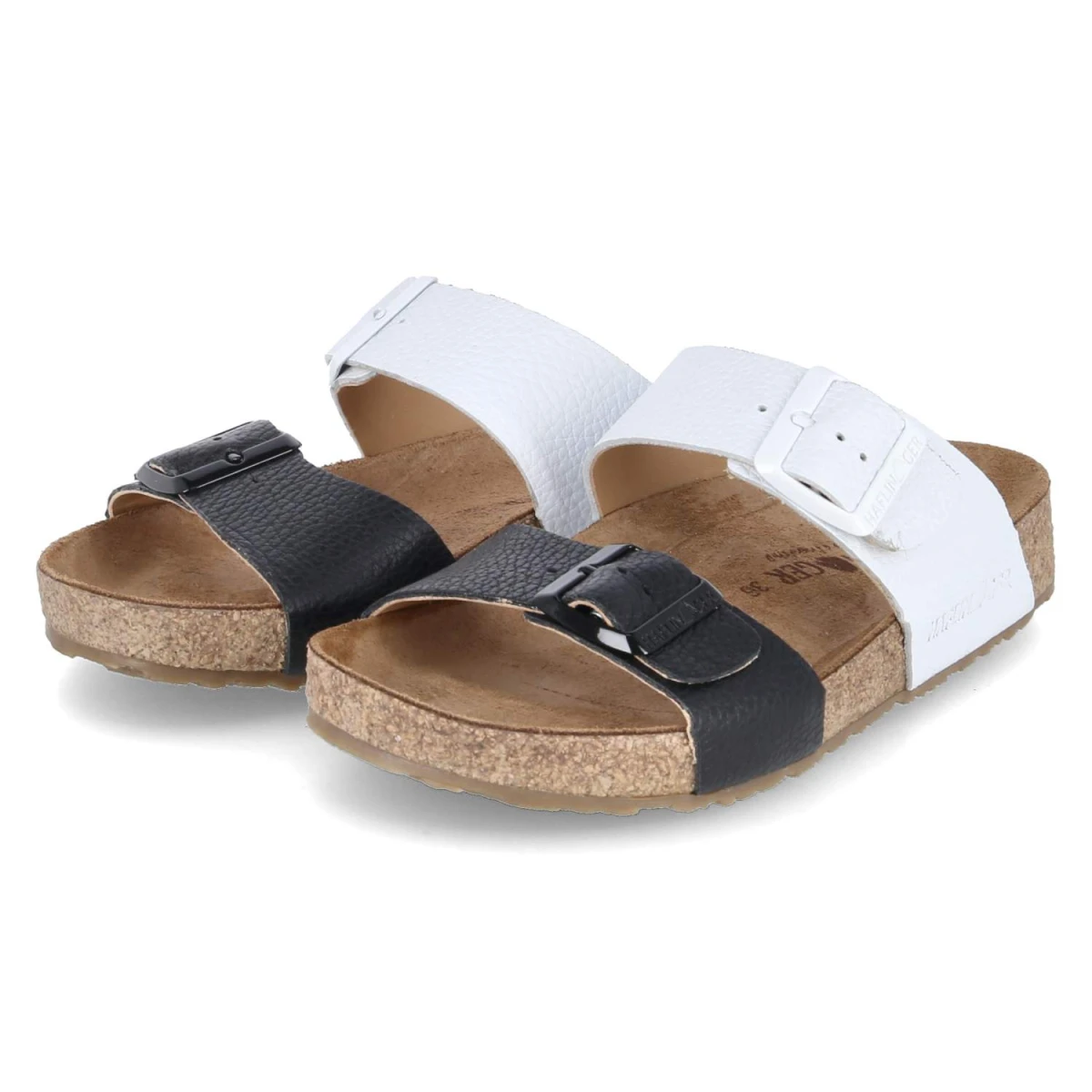 Pantoletten ANDREA - schwarz/ weiss