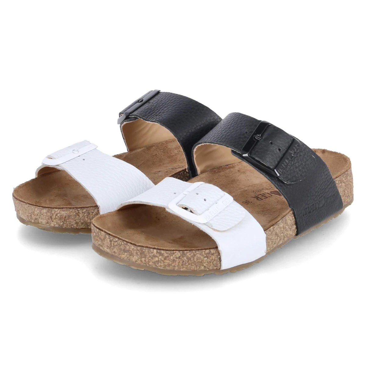 Pantoletten ANDREA - weiss/schwarz