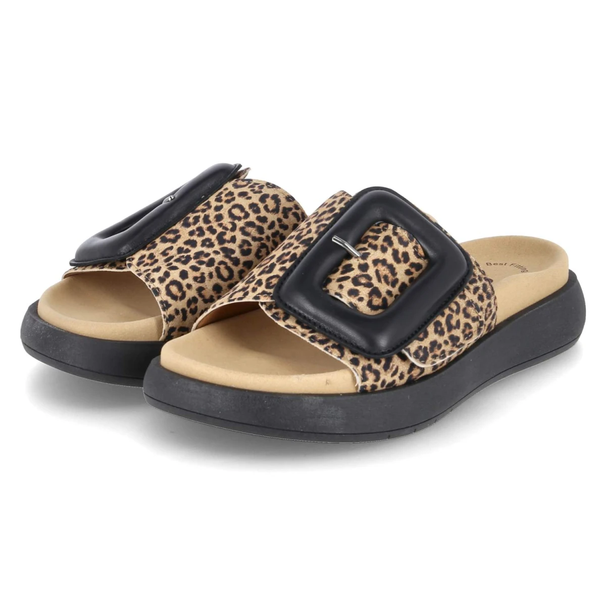 Pantoletten - natur/schwarz