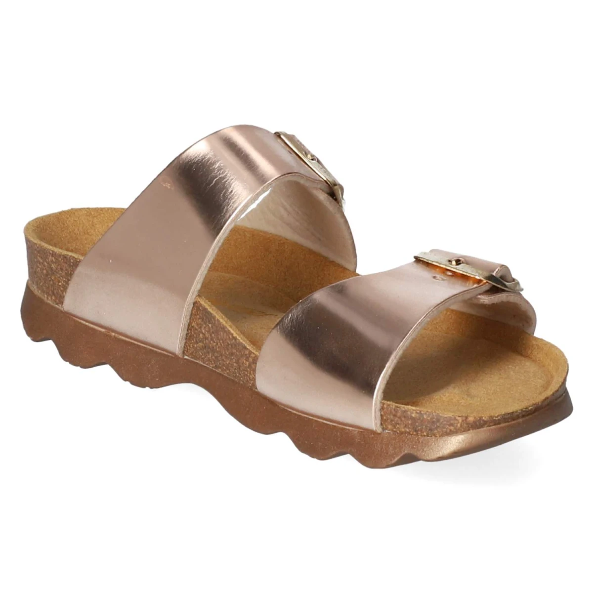 Pantoletten - rosegold lame