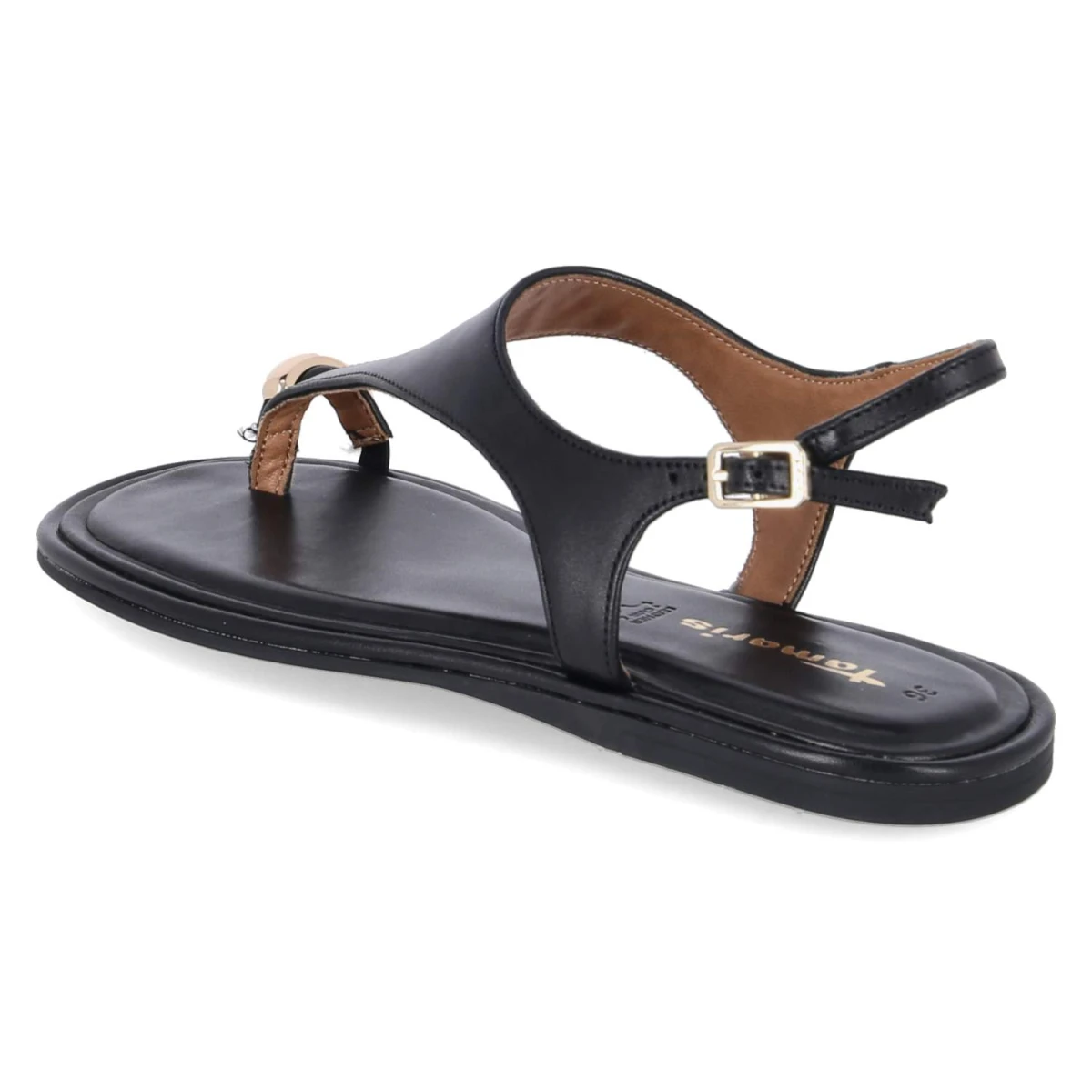 Zehentrenner-Sandalen - BLACK LEATHER
