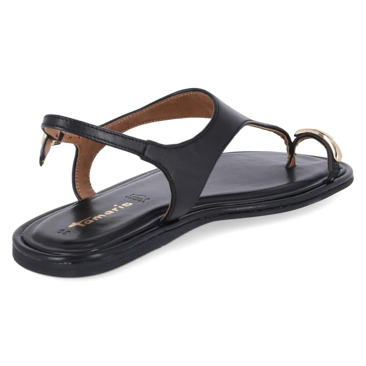 Zehentrenner-Sandalen - BLACK LEATHER