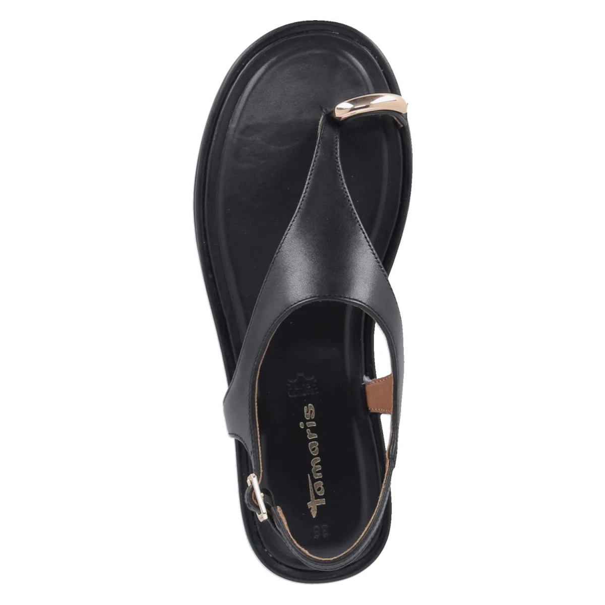 Zehentrenner-Sandalen - BLACK LEATHER
