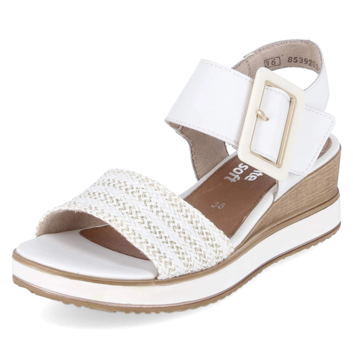 Keilsandalen - weiss-gold/weiss