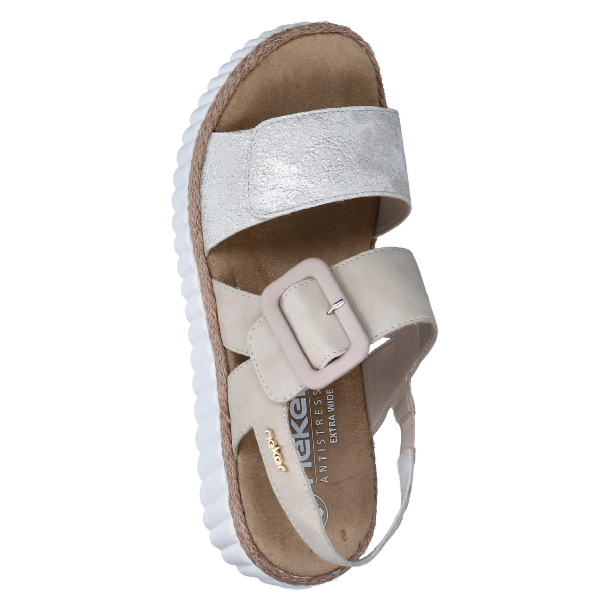 Sandalen - beige-gold/perle