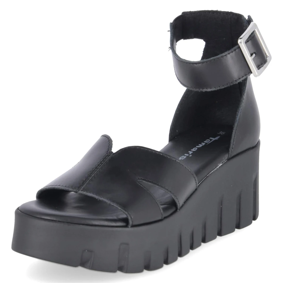 Keilsandaletten - BLACK LEATHER