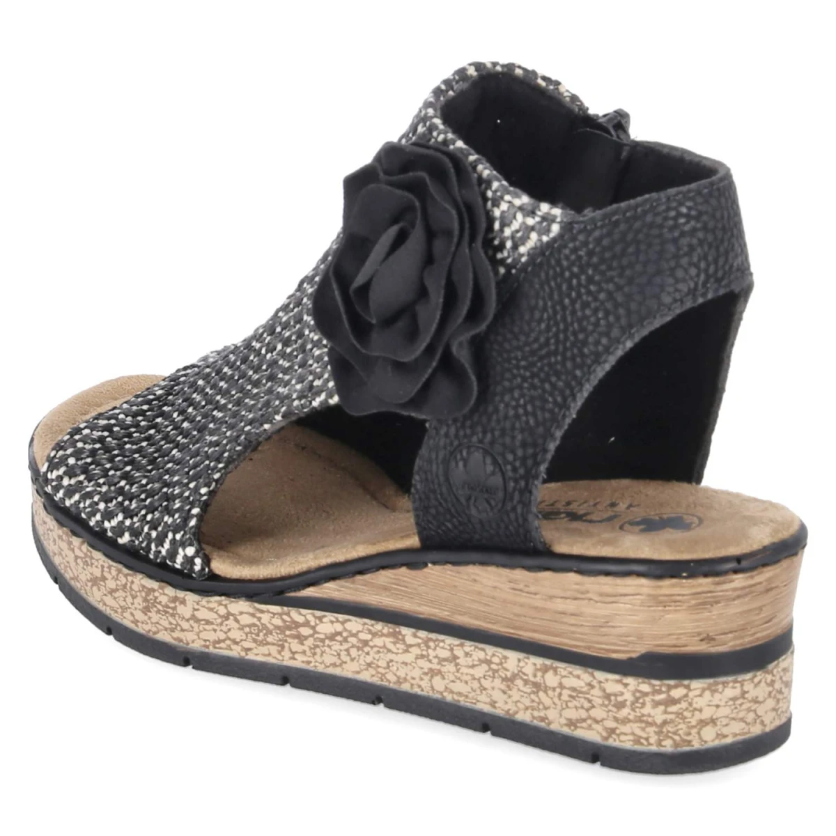 Schaftsandaletten - schwarz-kombi