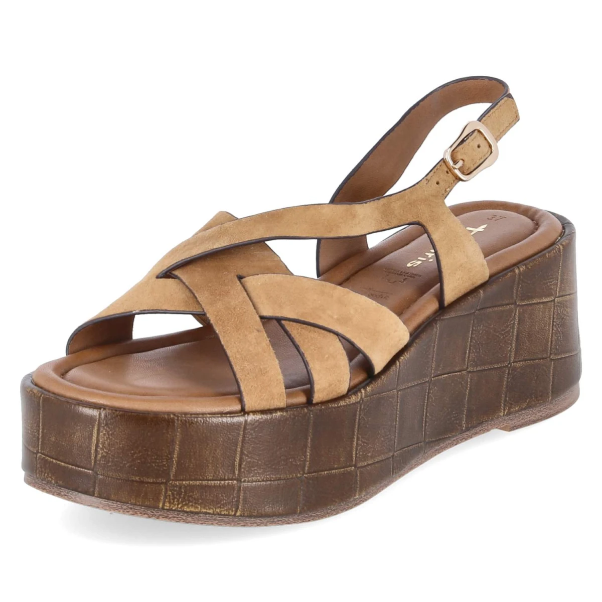 Plateausandalen - cognac