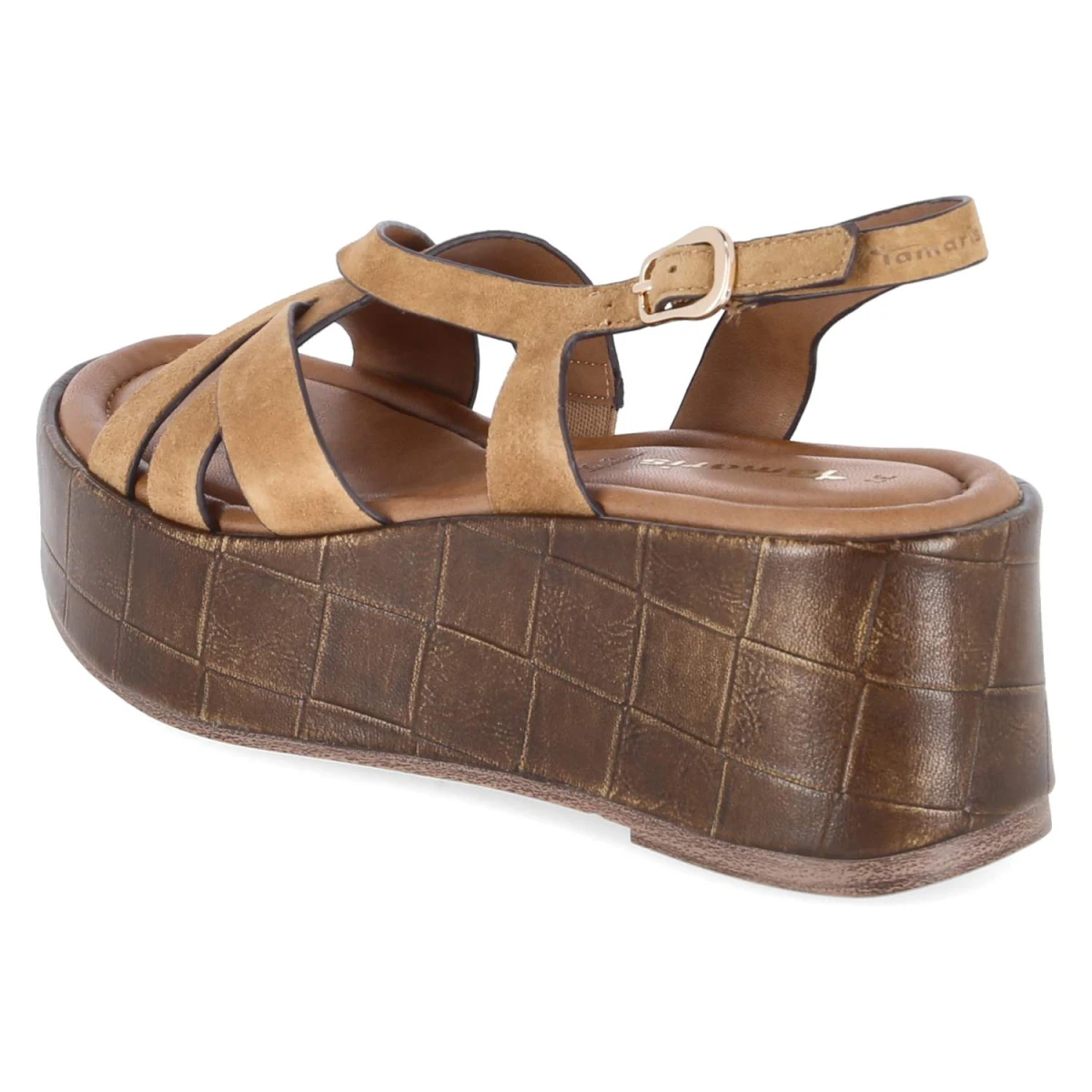 Plateausandalen - cognac