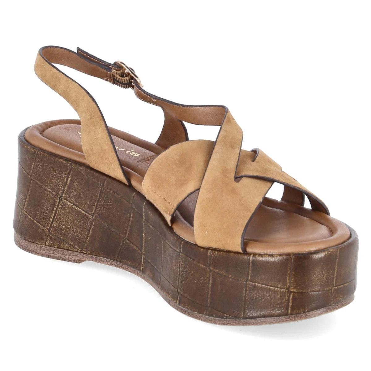 Plateausandalen - cognac