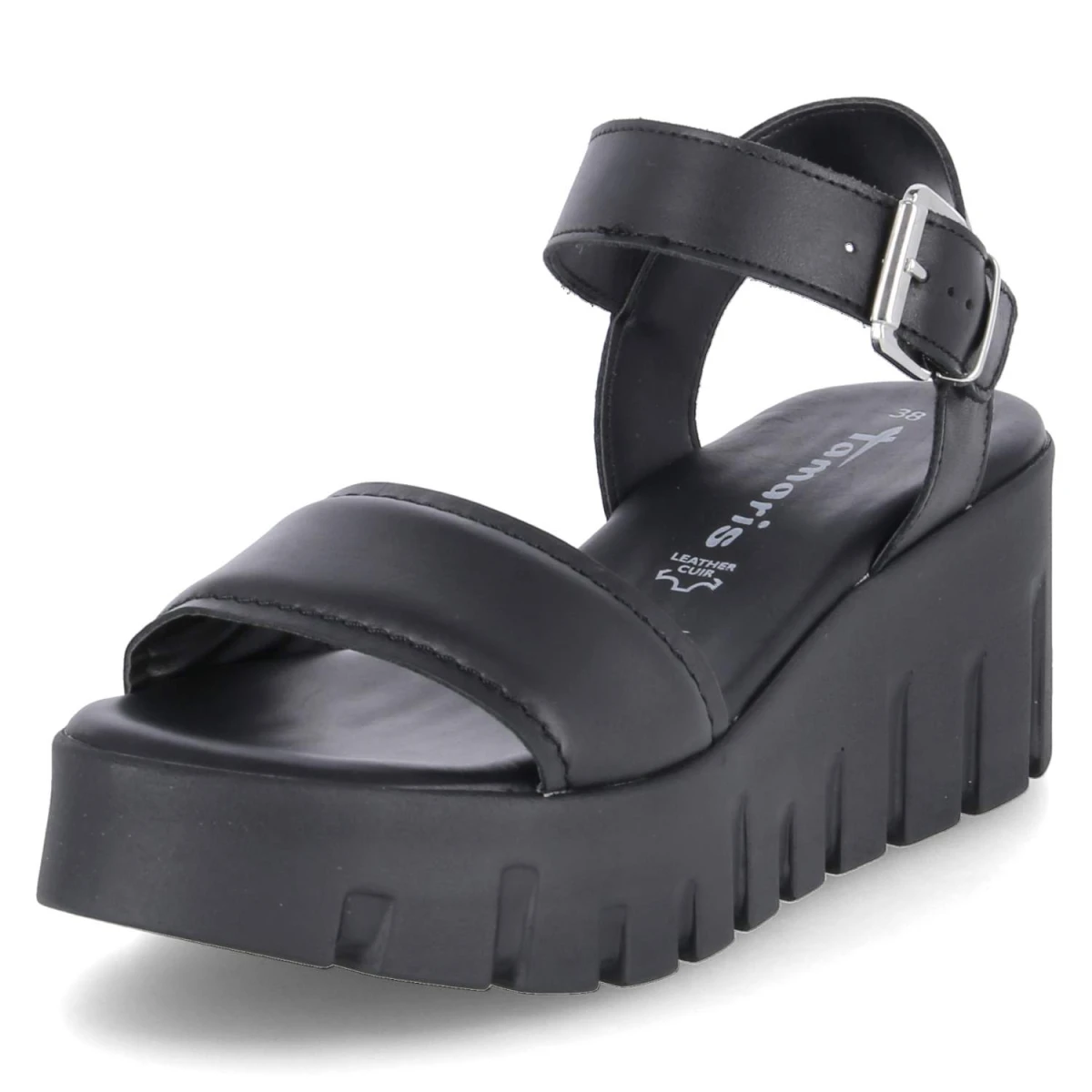 Plateausandalen - BLACK LEATHER
