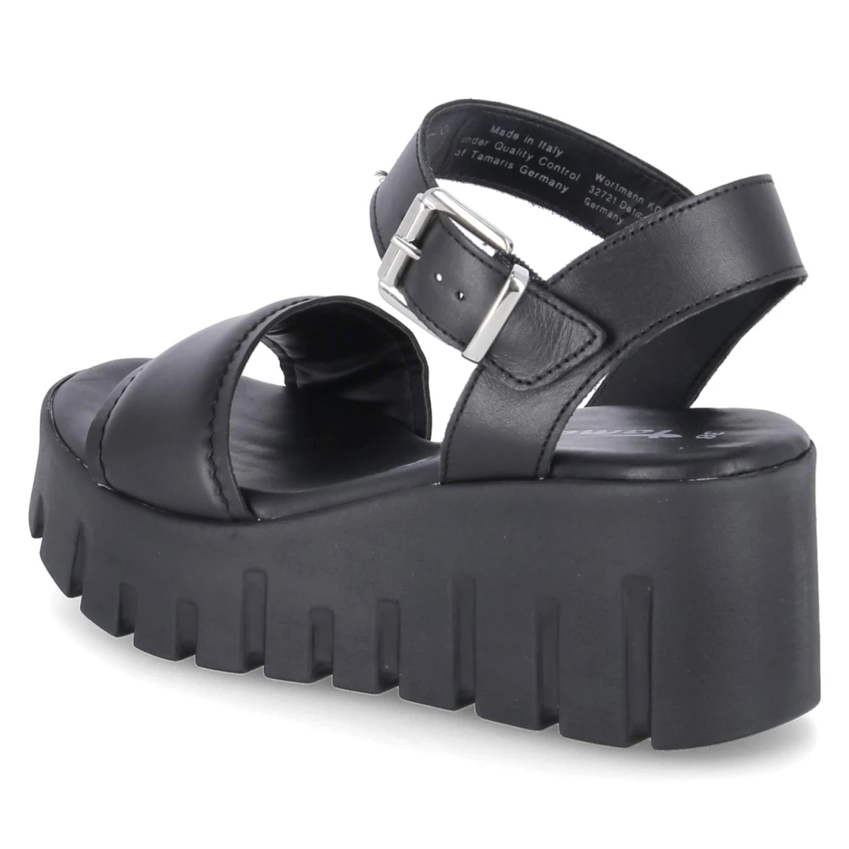 Plateausandalen - BLACK LEATHER