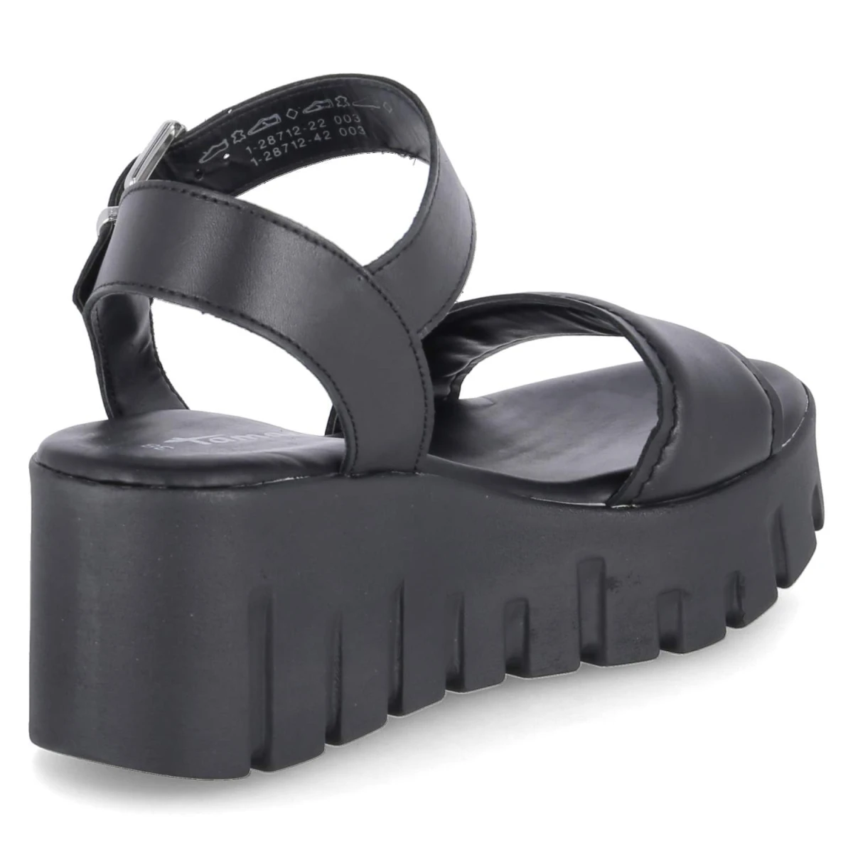 Plateausandalen - BLACK LEATHER