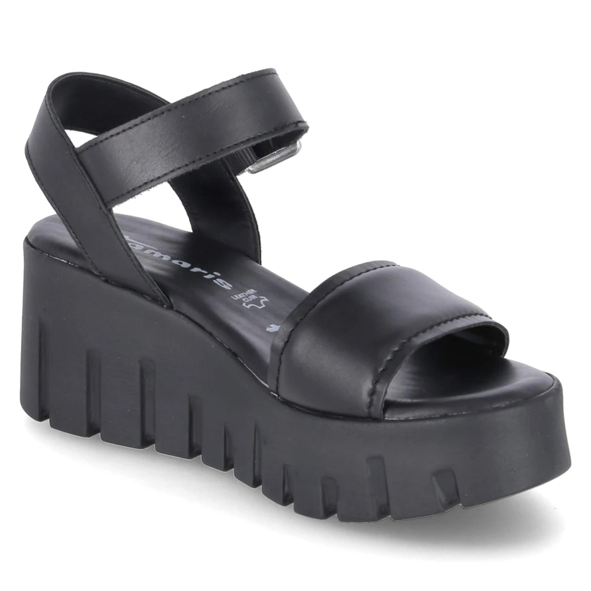 Plateausandalen - BLACK LEATHER