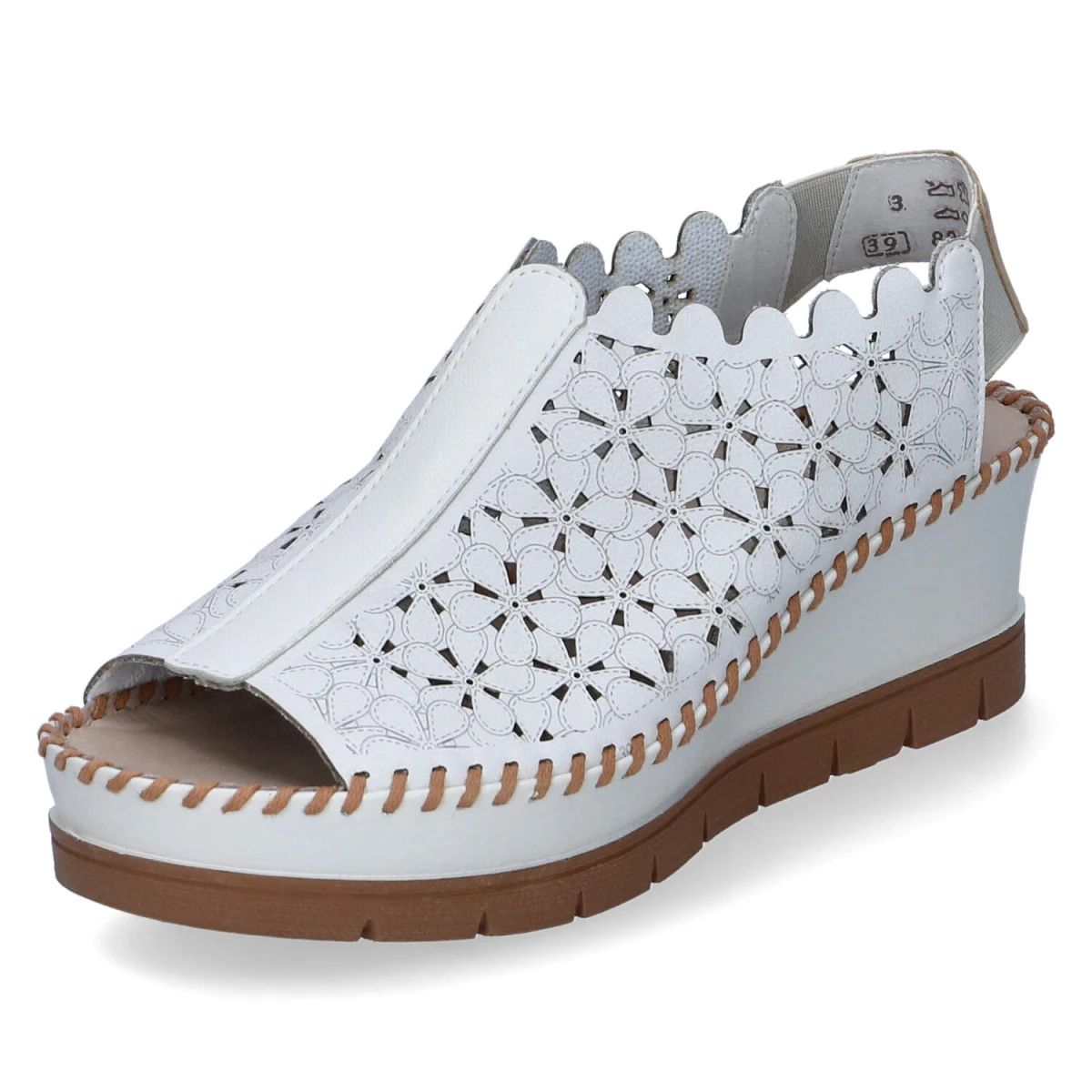 Keilsandaletten - offwhite/offwhite/tan