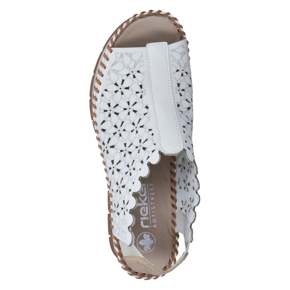 Keilsandaletten - offwhite/offwhite/tan