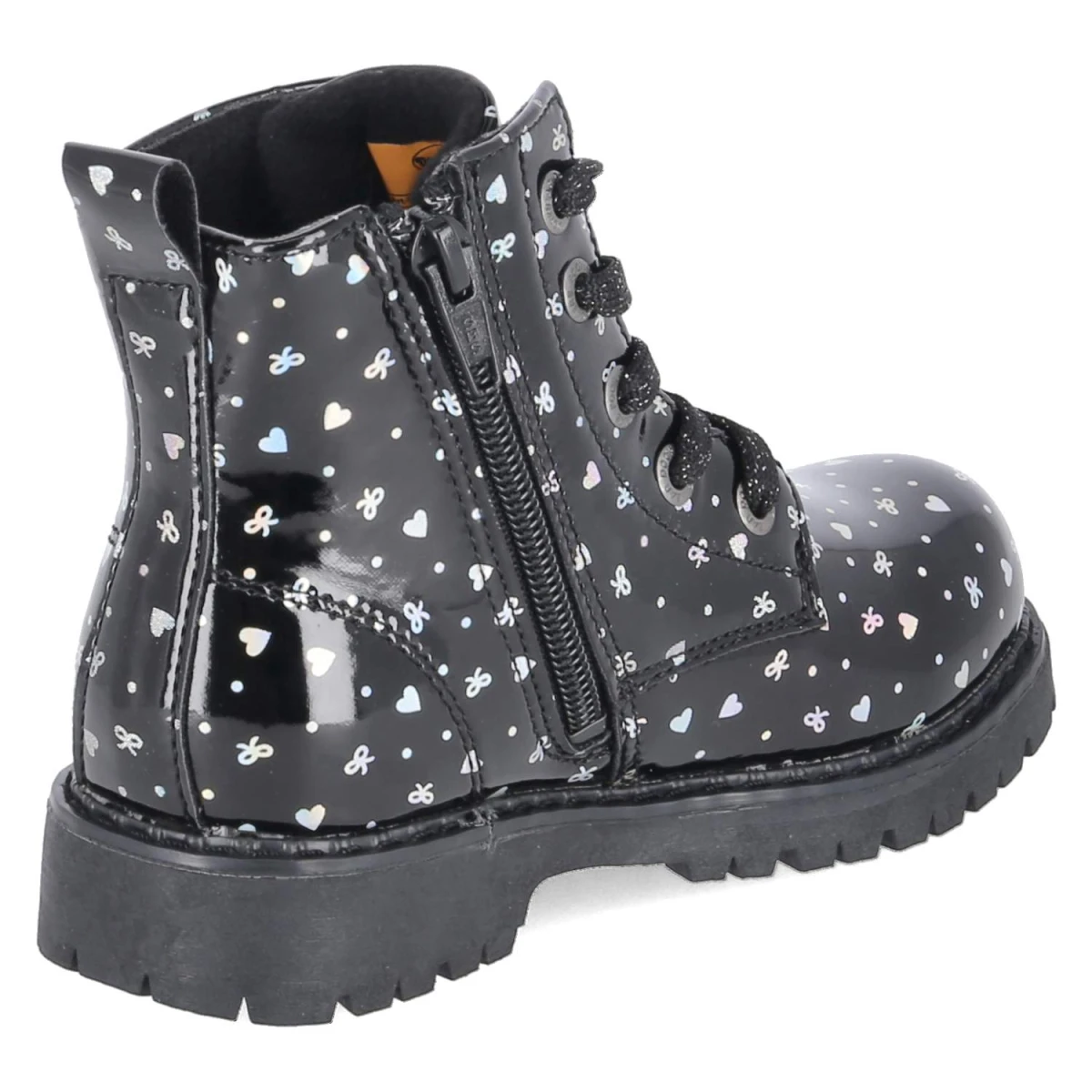 Schnürboots - schwarz/silber