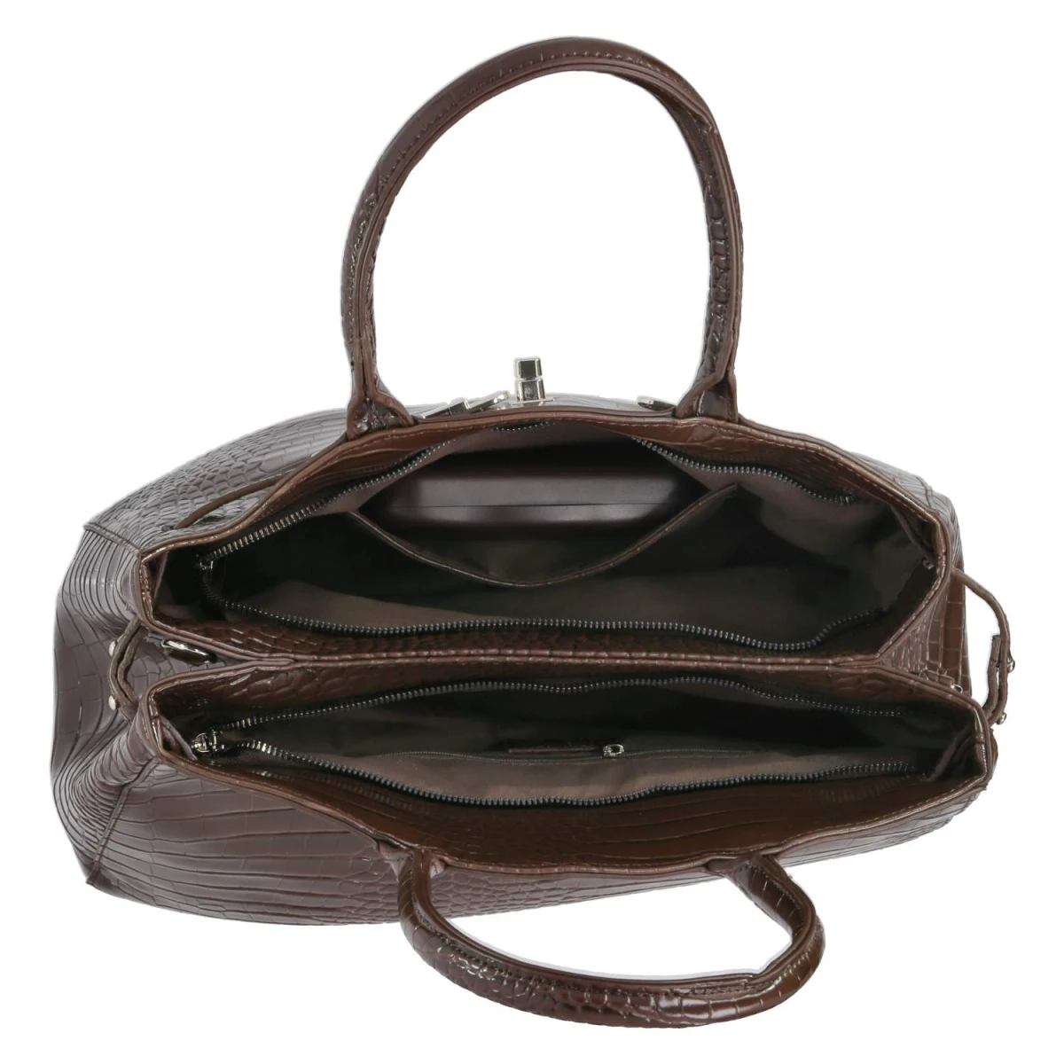 Handtasche - brown-kroko