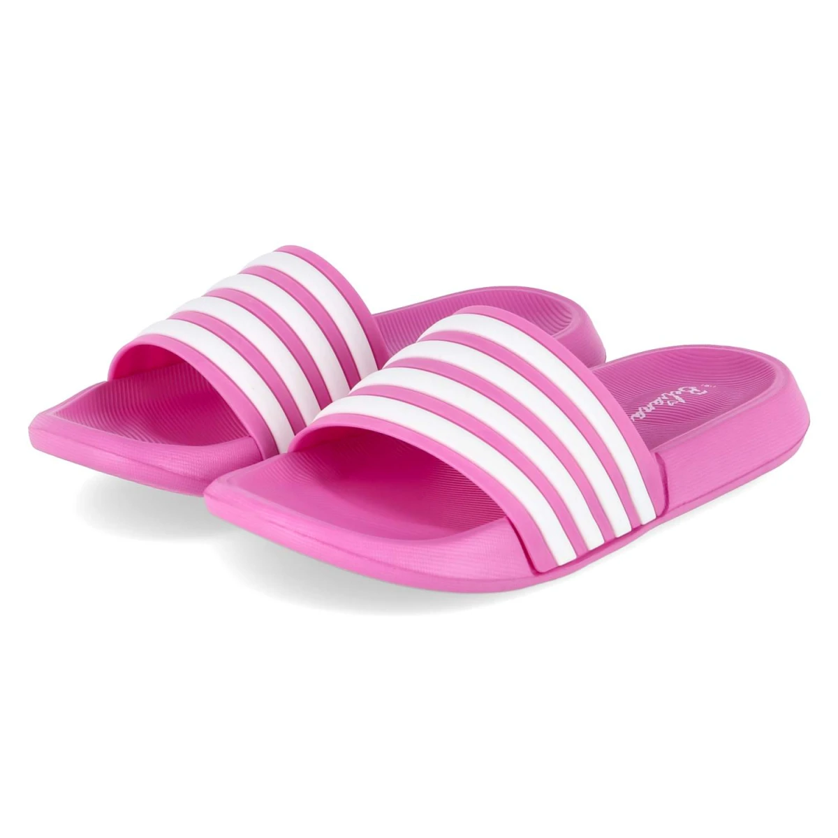 Badepantoletten - Fuchsia - White
