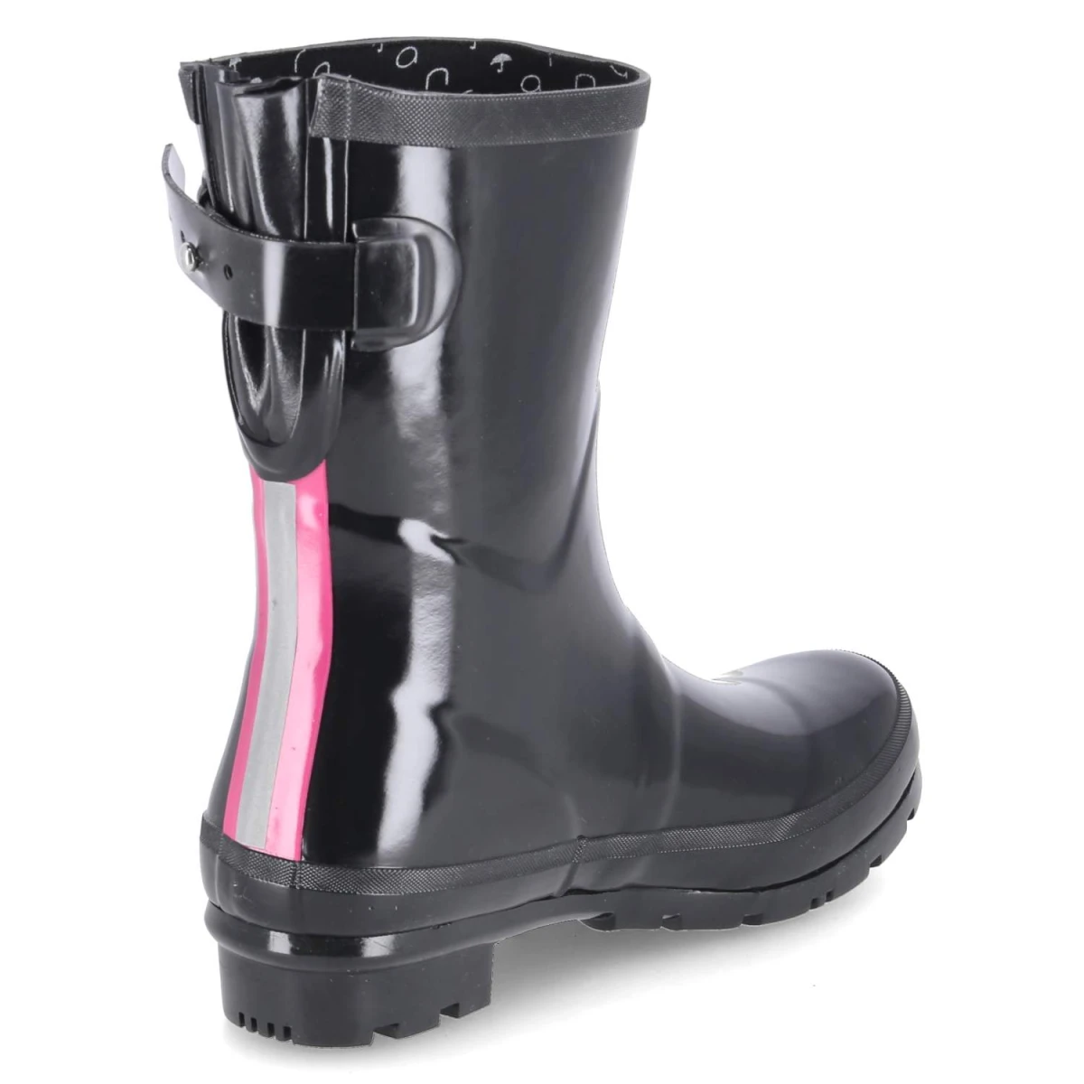 Gummistiefel GLOSSY - black-pink