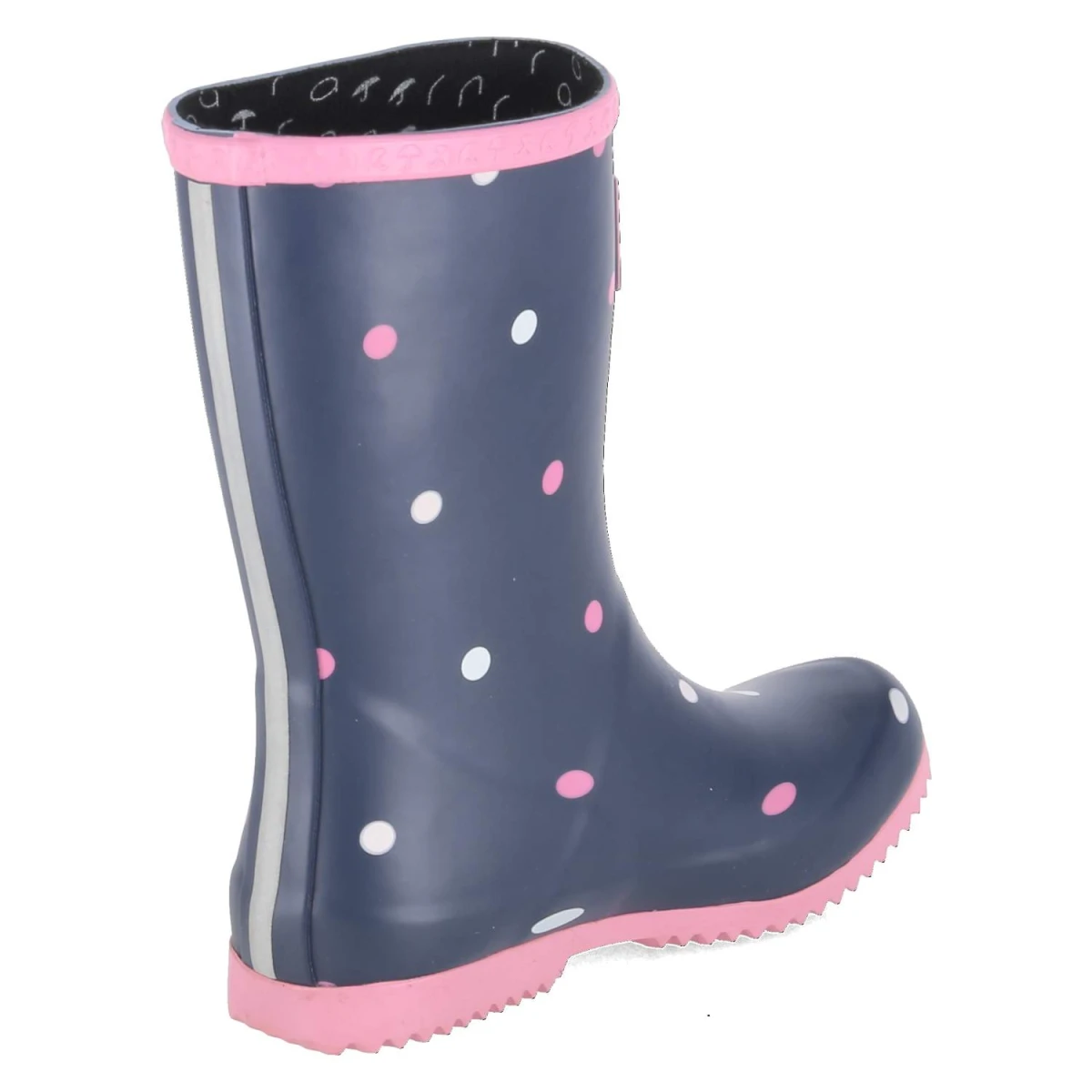 Gummistiefel DOTS - Navy white Pink