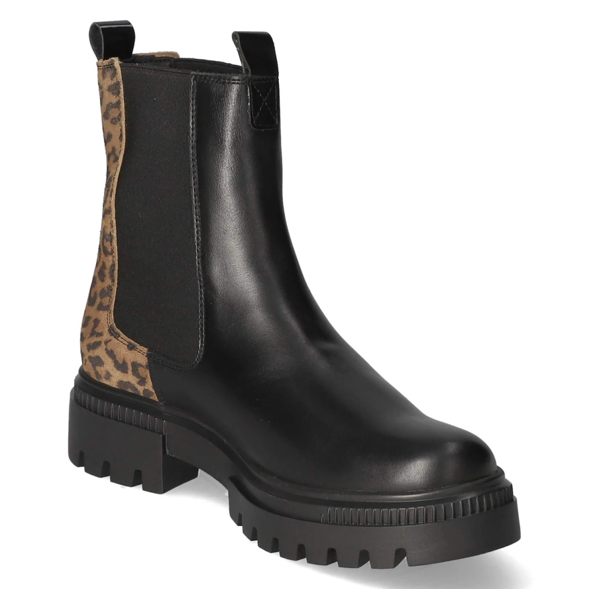 Chelsea Boot - Black-Leopard